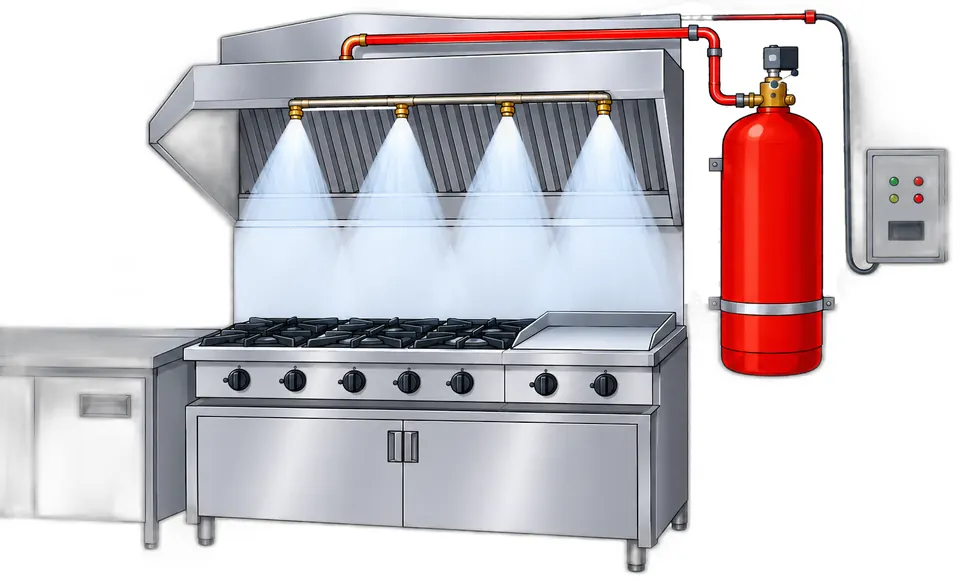 Extinción automática de cocina Seguridad Camacho